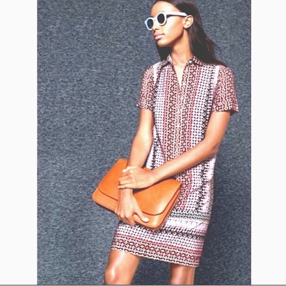J.CREW multicolour print silk shift dress. Size 2 - Picture 1 of 15